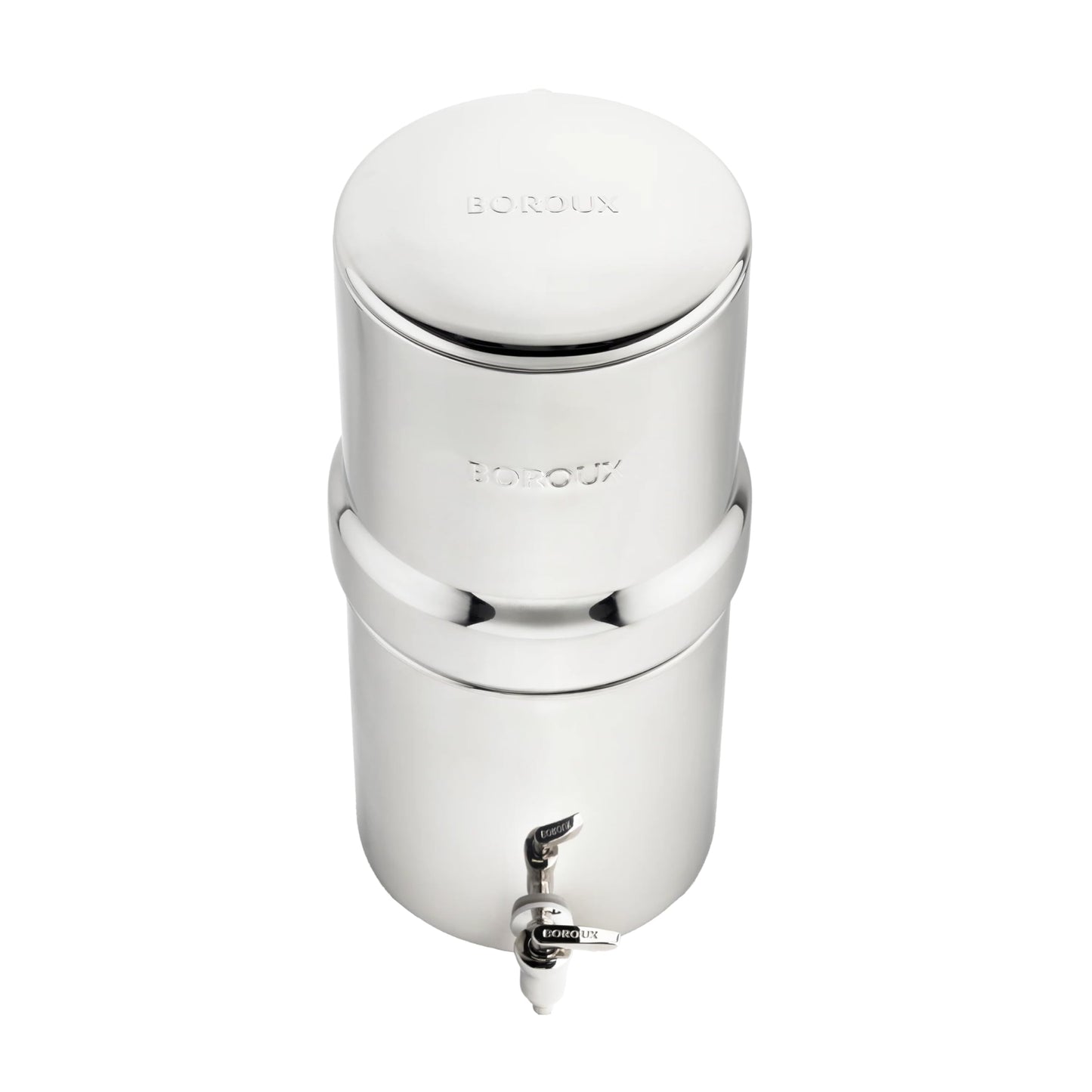 Boroux Compact Gravity-Fed Countertop Stainless Steel Water Filter System | 1.8 Gallons with 2 Authentic Black Foundation Filters