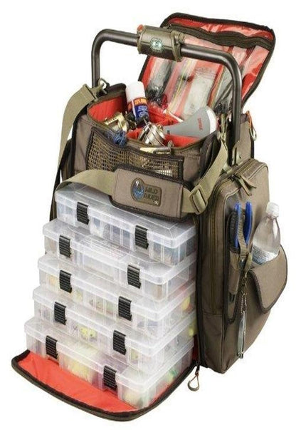Wild River by CLC Custom Leathercraft WT3702 Tackle Tek Frontier Lighted Handle Bar Fishing Tackle Bag, 5 PT3700 Trays