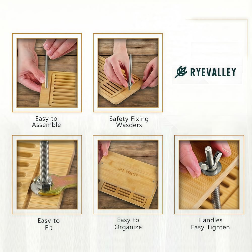 Bamboo Tofu Press by Ryevalley – Vegan Bamboo Tofu Press for Fast Water Removal from Silken, Soft & Organic Extra Firm Tofu. Eco-Friendly, BPA-Free, Durable.Perfect for High Protein Marinated Tofu