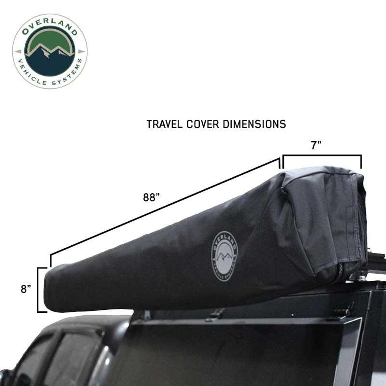Overland Vehicle Systems 19690002 XD Nomadic 270 Degree Awning with Integrated LED Lights & Black Out Passenger Side | 129 Sq Ft of Coverage | Black Fabric and Travel Cover Included