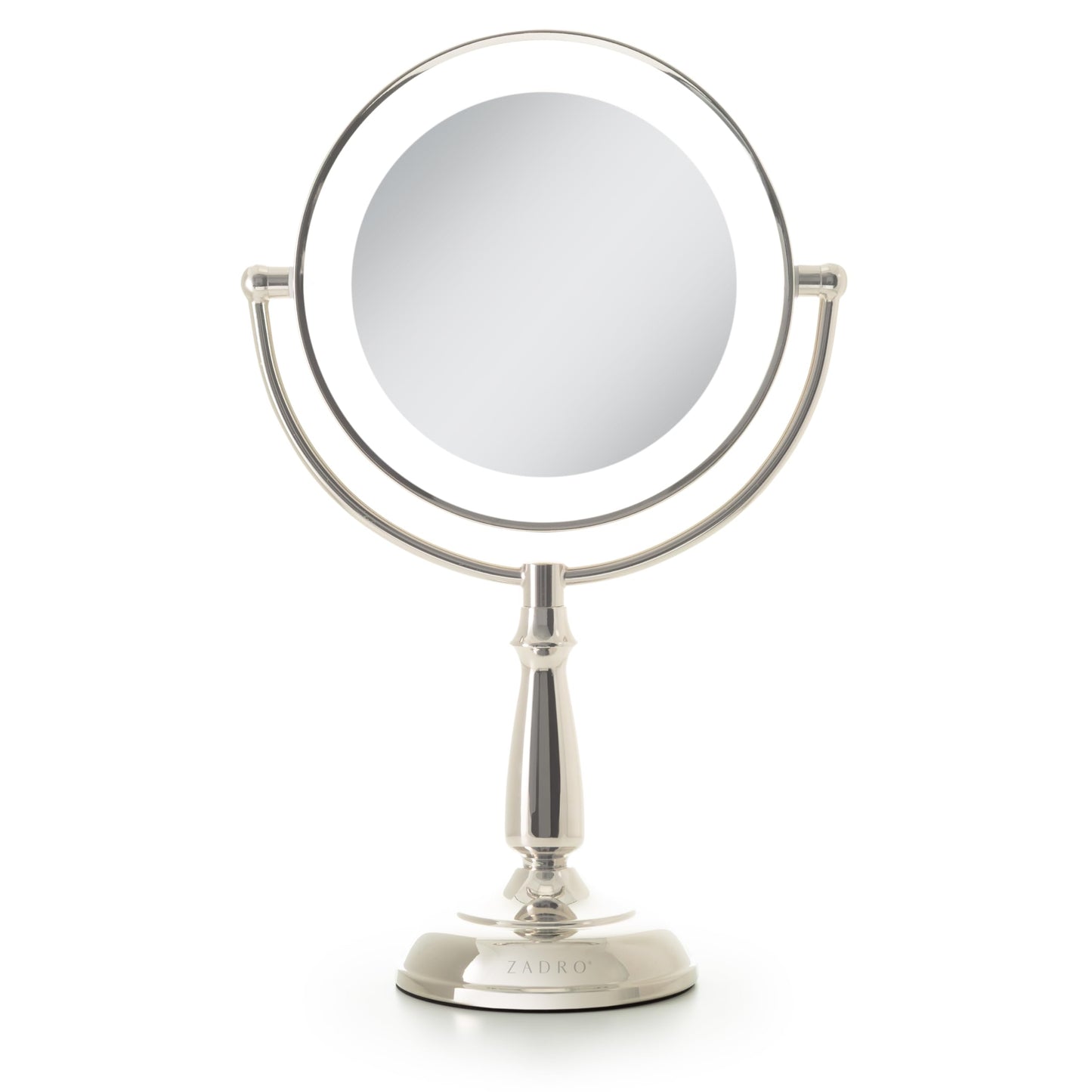 Zadro Makeup Mirror with Lights and Magnification Dimmable Touch LED Lighted Makeup Mirror with Magnification 5X/1X, 17.5" H x 11" W (Polished Nickel)