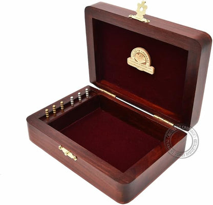 House of Cribbage - 2 Track - Wooden Cribbage Board / Box - Inlaid in Maple Wood / Bloodwood - Storage for Pegs &amp One Deck of Cards - 60 Points - Non Continuous (Maple Wood / Bloodwood)