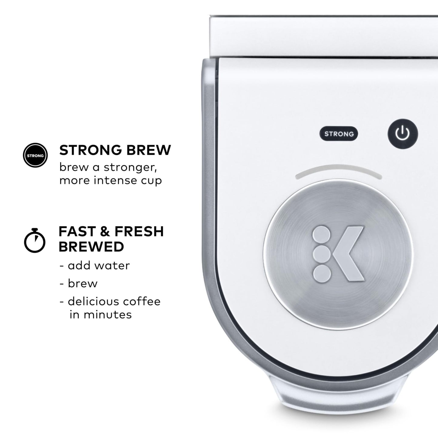 Keurig K-Mini Plus Single Serve K-Cup Pod Coffee Maker, with 6 to 12oz Brew Size, Stores up to 9 K-Cup Pods, Travel Mug Friendly, Matte White