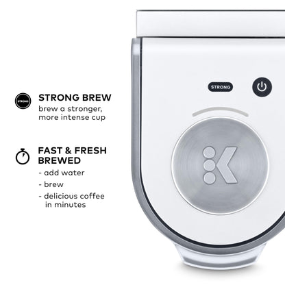 Keurig K-Mini Plus Single Serve K-Cup Pod Coffee Maker, with 6 to 12oz Brew Size, Stores up to 9 K-Cup Pods, Travel Mug Friendly, Matte White