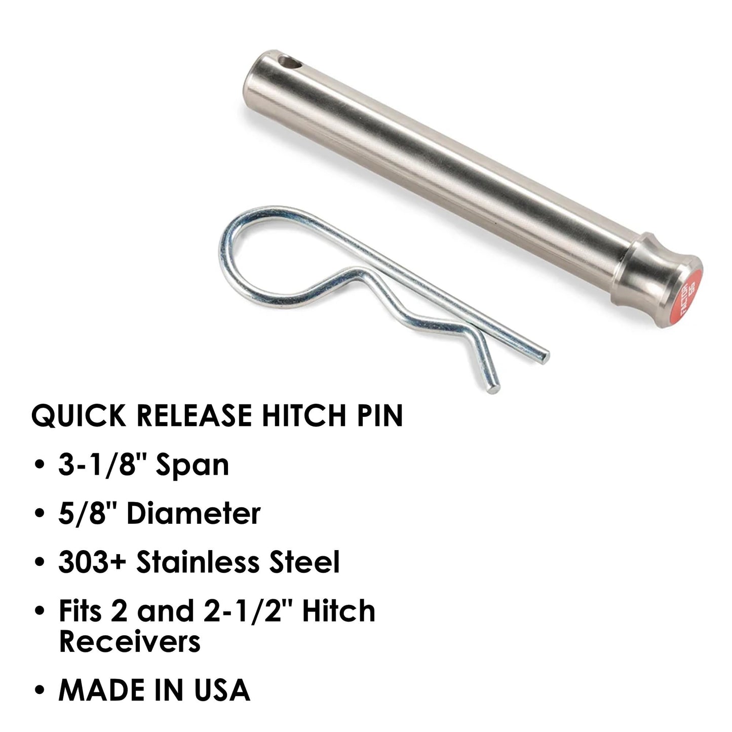 Factor 55 Shackle Mount Receiver HitchLink 2.0 Rated 9,500 lbs, Red, Bundle with a Factor 55 Quick Release Hitch Pin and Keychain