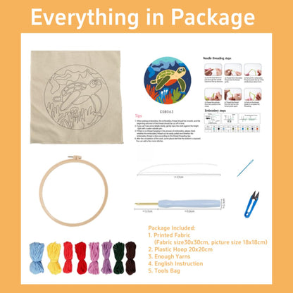 Punch Needle Kits Abstract Praying Angel White Wing Easy for Beginners DIY Punch Needle Yarn Starter Embroidery Set for Craft Lovers with Printed Pattern and Hoop for Home Decor 20x20cm(3)