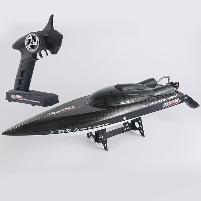 RTR 25.5Inches FT011 Large Brushless Remote Control Boat RC Speed Watercraft 2.4G 4WD 30MPH for 14Y+ Hobby Adult (1-Battery)