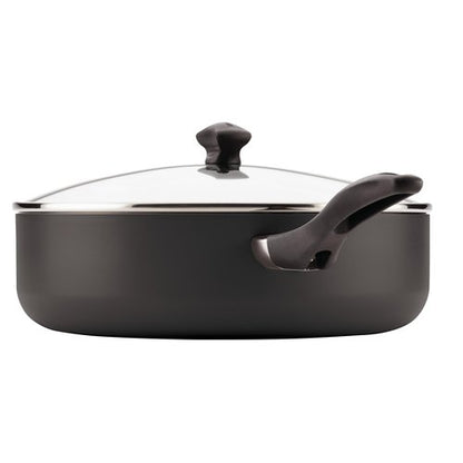 Farberware Dishwasher Safe Nonstick Jumbo Cooker/Saute Pan with Helper Handle - 6 Quart, Black