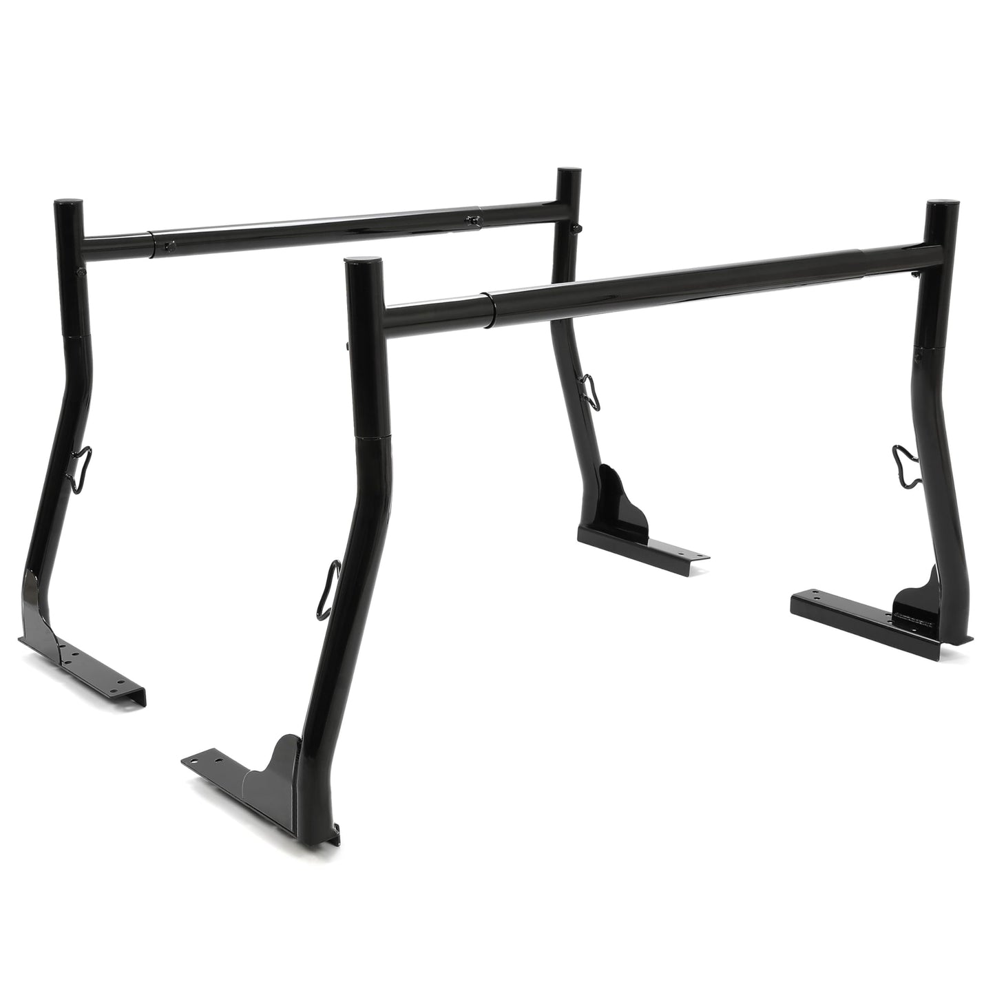 KUAFU Extendable Truck Rack Heavy Duty Steel Truck Bed Ladder Rack Compatible with Truck-Bed Width Ranged from Min.51 - Max.71,800Ibs Capacity Cargo Rack Kayak Surfboard Lumber Rack Two-bar Set