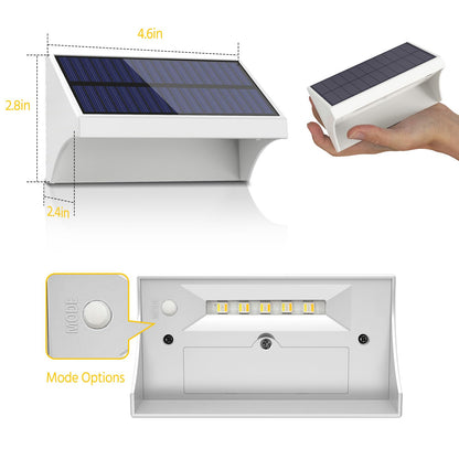 NIORSUN Outdoor Fence Lights, 24 Pack Waterproof LED Solar Fence Lights with 1500mAh Battery, Warm White/Cool White/RGB, Easy-to-Install Wall Light for Deck, Patio, Railing, Stairs, Backyard – White