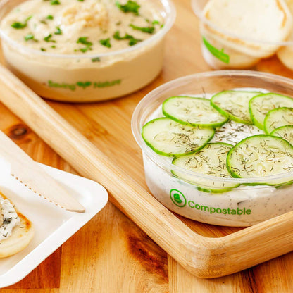 Restaurantware Basic Nature 8 Ounce Deli Containers 500 Meal Prep Containers - Lids Sold Separately PLA Plastic Disposable Food Containers For Holding Snacks Salads And Desserts