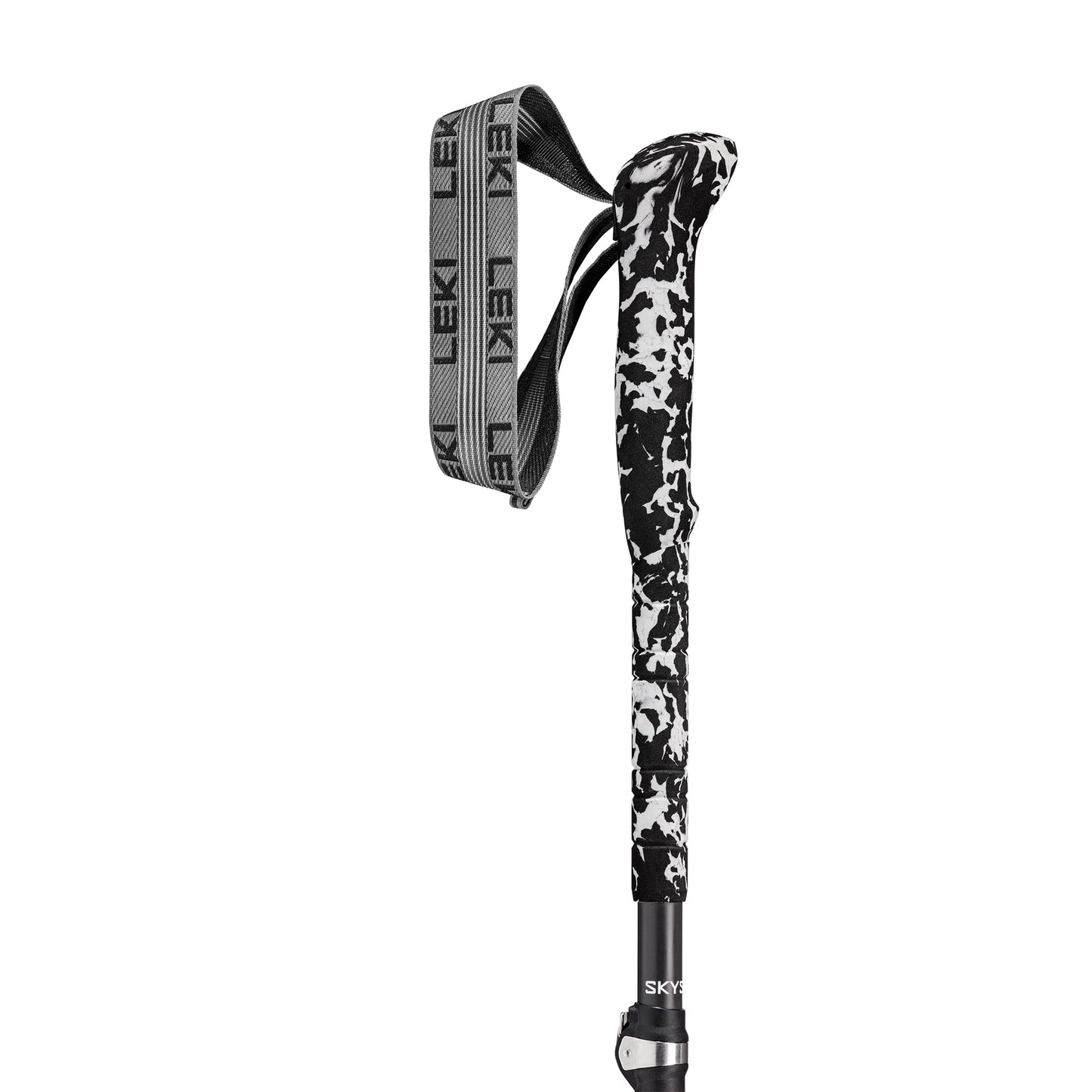 LEKI Skysolo FX.One Carbon Trekking Poles - Foldable Ultralight Walking Poles for Thru-Hiking, Fast-Packing, & Mountaineering - Neonorange-White-Black - 130 cm