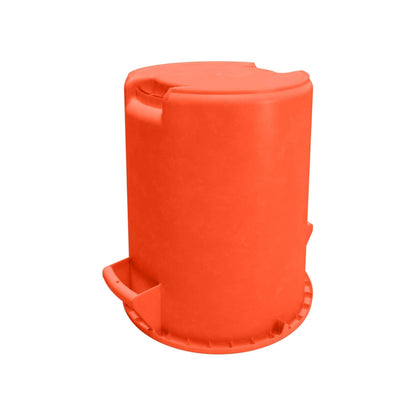 SPARTA Bronco Waste Container Trash Container, Round Trash Bin for Disposal, 10 Gallons, Orange, (Pack of 6)