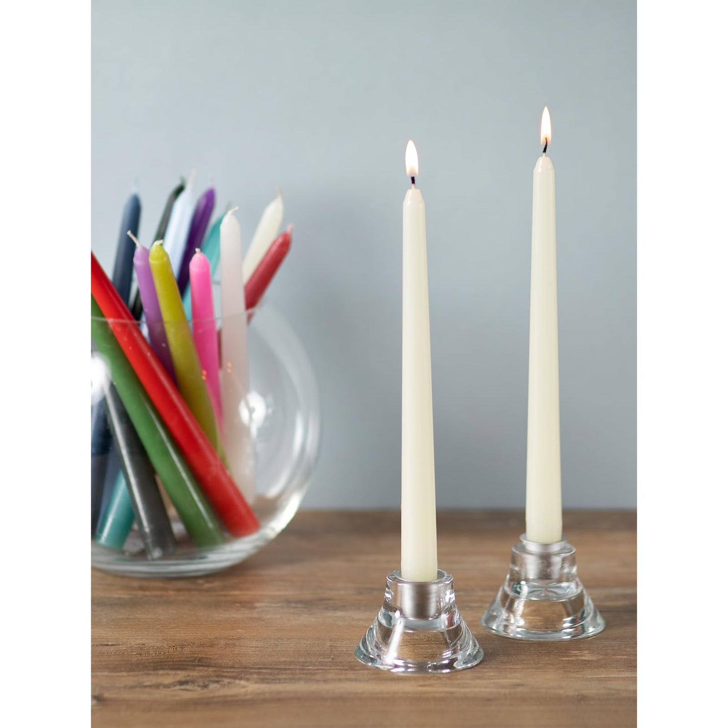 CANDWAX Ivory Taper Candles 10 inch Dripless - Set of 4 Tapered Candles - Smokeless and Unscented Taper Candlesticks Long Burning - Hand Poured Tall Candle Sticks