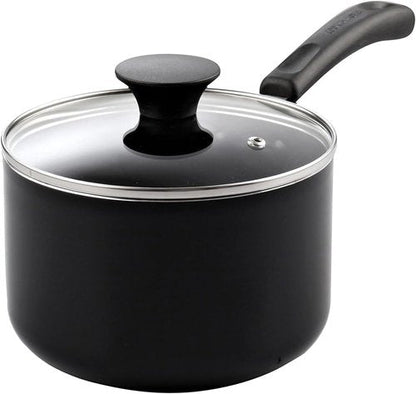 Cook N Home Nonstick Sauce Pan - 2-Qt Multi-Purpose Kitchen Pot with Glass Lid | Black Aluminum
