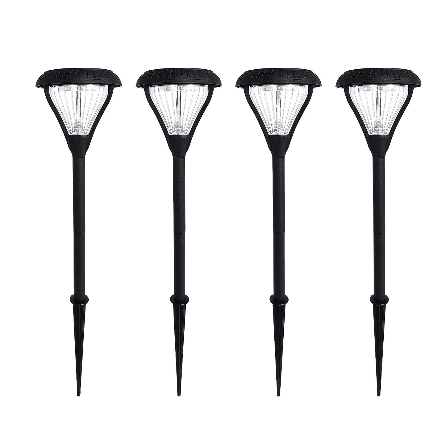 Gama Sonic Premier Outdoor Pathway Garden Landscape Light with 2 Color LEDs, Warm White and Bright White, Black, Heavy Duty Cast Aluminum, 50 Lumens, 4-Pack (239iP490080)