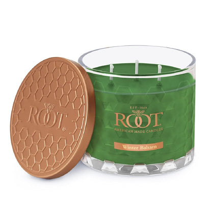 Root Candles Holiday Scented Candles Honeycomb Glass Premium 3-Wick Handcrafted Beeswax Blend Candle, 12-Ounce, Winter Balsam