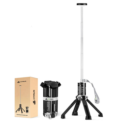 MTRVR Premium Telescopic Camping Lantern – 20000mAh Rechargeable LED Outdoor Light, IP44 Water-Resistant, Aluminum Telescopic Pole & Foldable Tripod – 21H Long-Lasting Emergency, RV & Camping Lighting