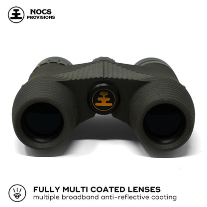 Nocs Provisions Standard Issue 8x25 Waterproof Binoculars, 8X Magnification, Bak4 Prism, Wide View Multi-Coated Lenses for Bird Watching, Hiking & Backpacking - Charcoal Black