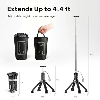 NJZ Rechargeable Camping Light, 20000mAh Telescopic Lantern with Stand, Waterproof Outdoor Light with 3 Brightness Levels for Camping, RV & Emergency