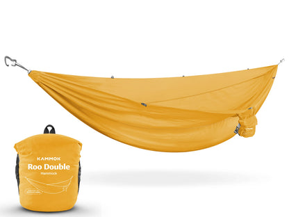 KAMMOK: Swiftlet Portable Stand & Roo Double Sunflower Gold Hammock Set