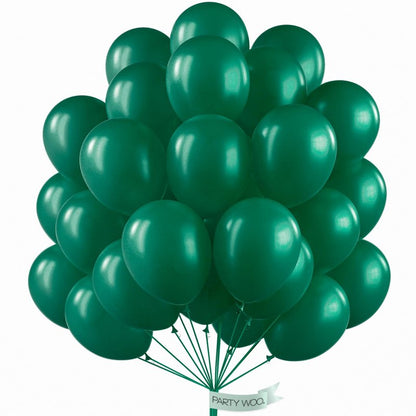PartyWoo Dark Green Balloons 50 pcs 12 Inch Pearl Hunter Emerald Forest Green Balloons for Baby Shower Graduation Christmas Jungle Safari Birthday Party Decorations Green-Z01