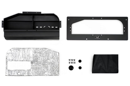 DV8 Offroad Air Compressor Mount & Storage Box for The 2021-2026 Ford Bronco | Designed for ARB Single or Twin Air Compressors | Heat Shield to Reduce Temperatures from Exhaust/Exterior