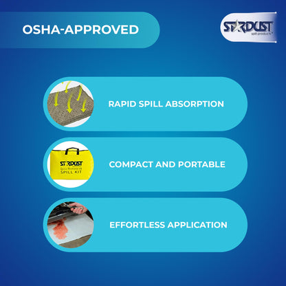 Stardust Spill Products Universal Spill Kit – OSHA Compliant Solution for Vehicles, Industrial, & Restaurant Use, Emergency Response Chemical, Water, & Bodily Fluid Cleanup, 2-Pack