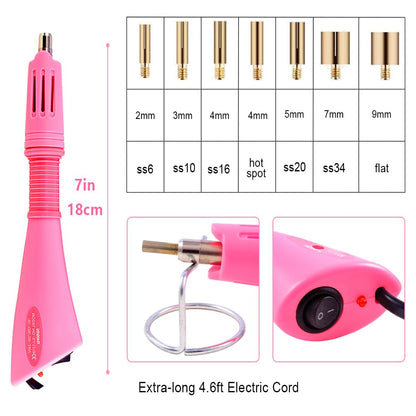 blinginbox Hotfix Applicator DIY Crafts Hot Fix Rhinestone Setter Hot Fixed Wand Kit 6000 Pcs Gems Picker Brush Bag Various Tips Bedazzler Kit with Crystal Bedazzling Set Heat Gun for Crafts