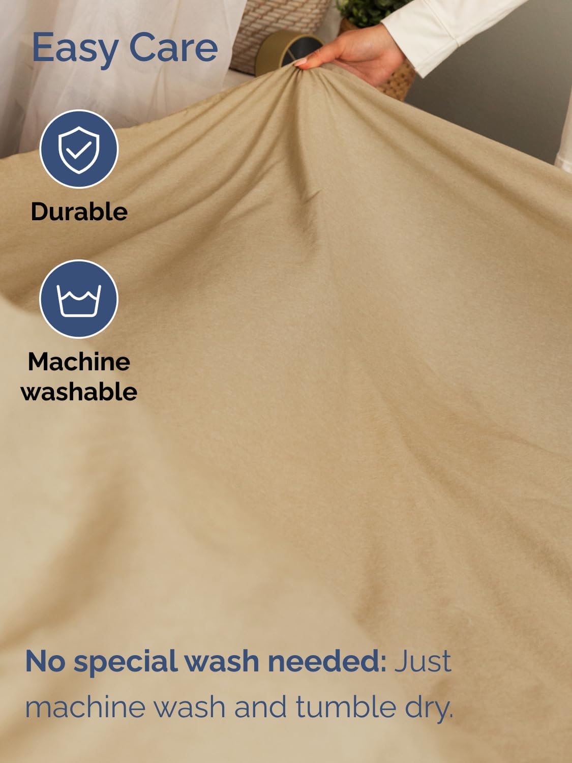 Skiennix Extra Deep King Sheet Set | 6-Piece Breathable Cooling Bedding - Soft, Wrinkle-Free, Heathered Tan
