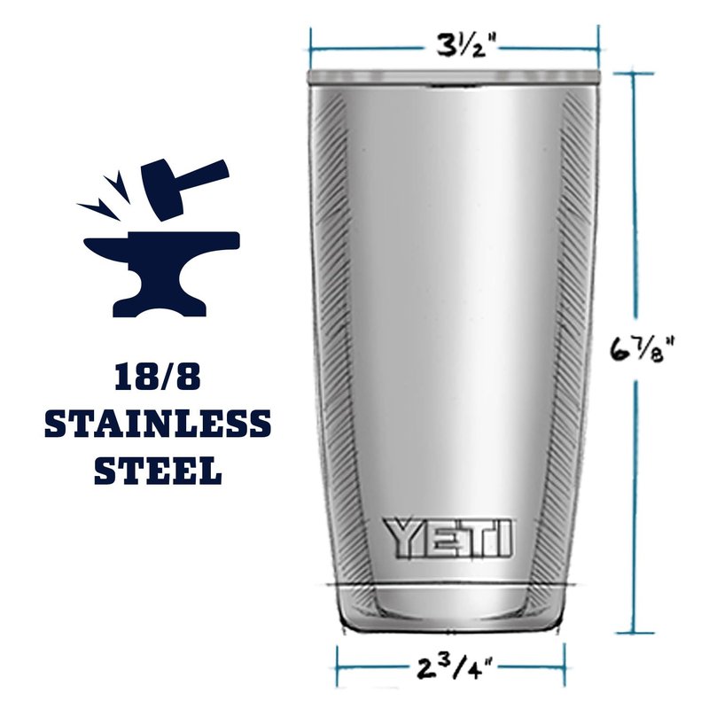 YETI Rambler 20 oz Tumbler, Stainless Steel, Vacuum Insulated with MagSlider Lid, Key Lime