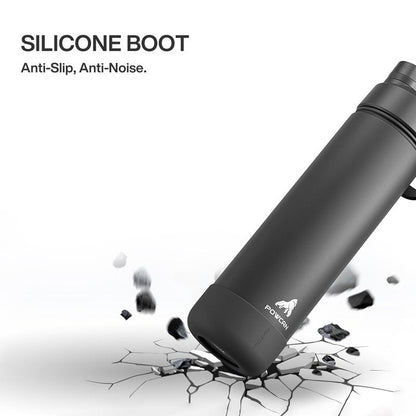 POWCAN 12oz/18oz/26oz Silicone Water Bottle Boot, Anti-Slip and Anti-Noise Protective Sleeve, Non-Toxic and Tear-Resistant, Accessory Silicone Water Bottle Protector for Extra Protection (Dark Knight)