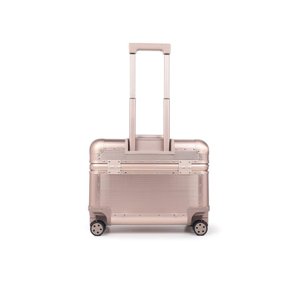 Perle Path All Aluminum Rolling Camera Case, Pilot case, Camera roller bag, Carry on, Hard Shell Photography Equipment suitcase with 4 Wheels and Telescopic Handle (Rose Gold(with camera bag inside))