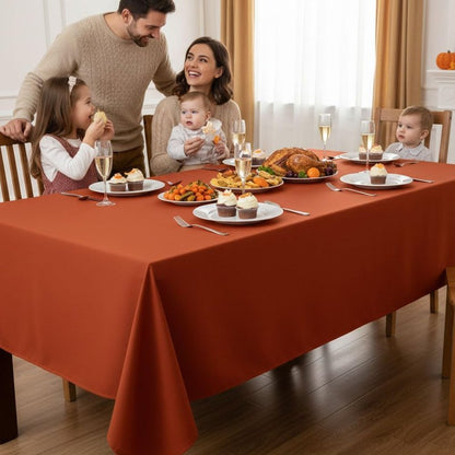 Fitable Rust Table Clothes for Rectangle Tables, 6 Pack - 90 x 132 Inch - Reusable and Elegant Fall Tablecloths, Polyester Fabric Table Covers for Wedding, Party, Banquet, Formal Events