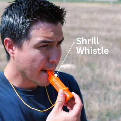 Emergency Zone 5 in 1 Survival Whistle. Compass, Whistle, Water-Resistant Container, Signal Mirror, Ferro Rod. Available in 1, 3, 30, and 300 Pack. (30)