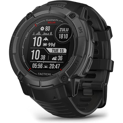 Garmin Instinct 2X Solar Tactical Edition, Solar Charging, Rugged GPS Smartwatch, Built-in Flashlight, Ballistics Calculator, Black 010-02805-13 Bundle with Deco Essentials Charging Dock Kit