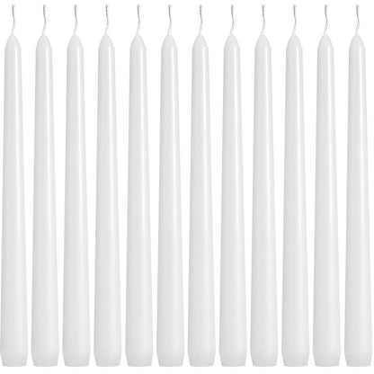 YOROXRG 36 Pack White Taper Candles, 7-8 Hours Burn Time, Unscented, Smokeless and Dripless, 0.8 x 10 Inch Dinner Candle Set for Household, Wedding, Party and Home Décor Candlesticks