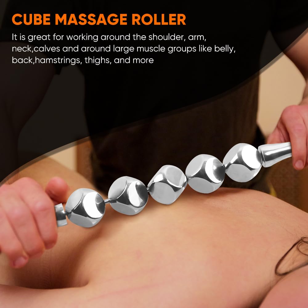 ONUEMP 5-in-1 Stainless Steel Therapy Massage Tools, Gua Sha Scraping Fascia Massage, Maderoterapia Kit Colombiana for Lymphatic Drainage, Cellulite Remover, Ice Body Sculpting