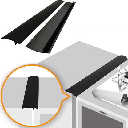 Linda’s Essentials Silicone Stove Gap Covers - Heat Resistant Oven Gap Filler | Easy to Clean (21 Inches, Black)