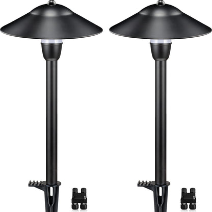 SUNVIE LED Pathway Lights 12-24V 3W IP65 Waterproof Aluminum Black 2 Pack