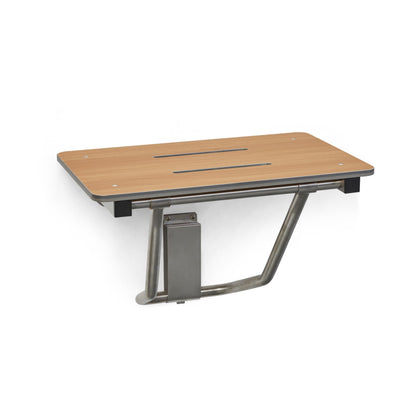 30" x 15" Teak Folding Wall Mount Shower Seat Bench, ADA Compliant