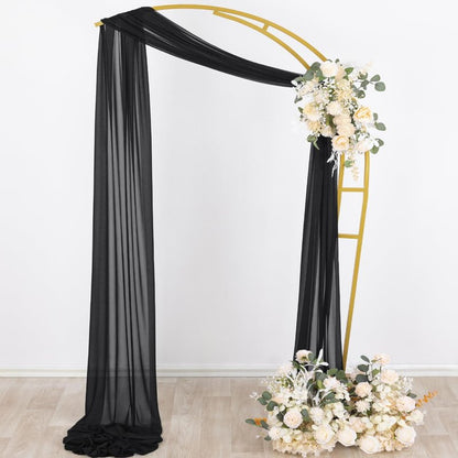Socomi Wedding Arch Draping Fabric 29" x 20Ft 2 Panels Champagne and Terracotta Sheer Outdoor Curtain Drapes Extra Long for Bridal Baby Shower Birthday Party Decor