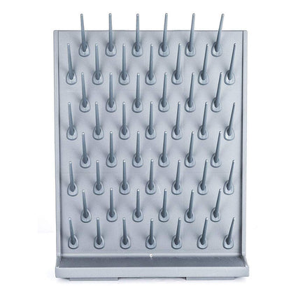 Heytaful Lab Drying Racks Pegboard Bench-top Wall-Mount Laboratory Glassware Cleaning Polyethylene Equipment (52 Grey)