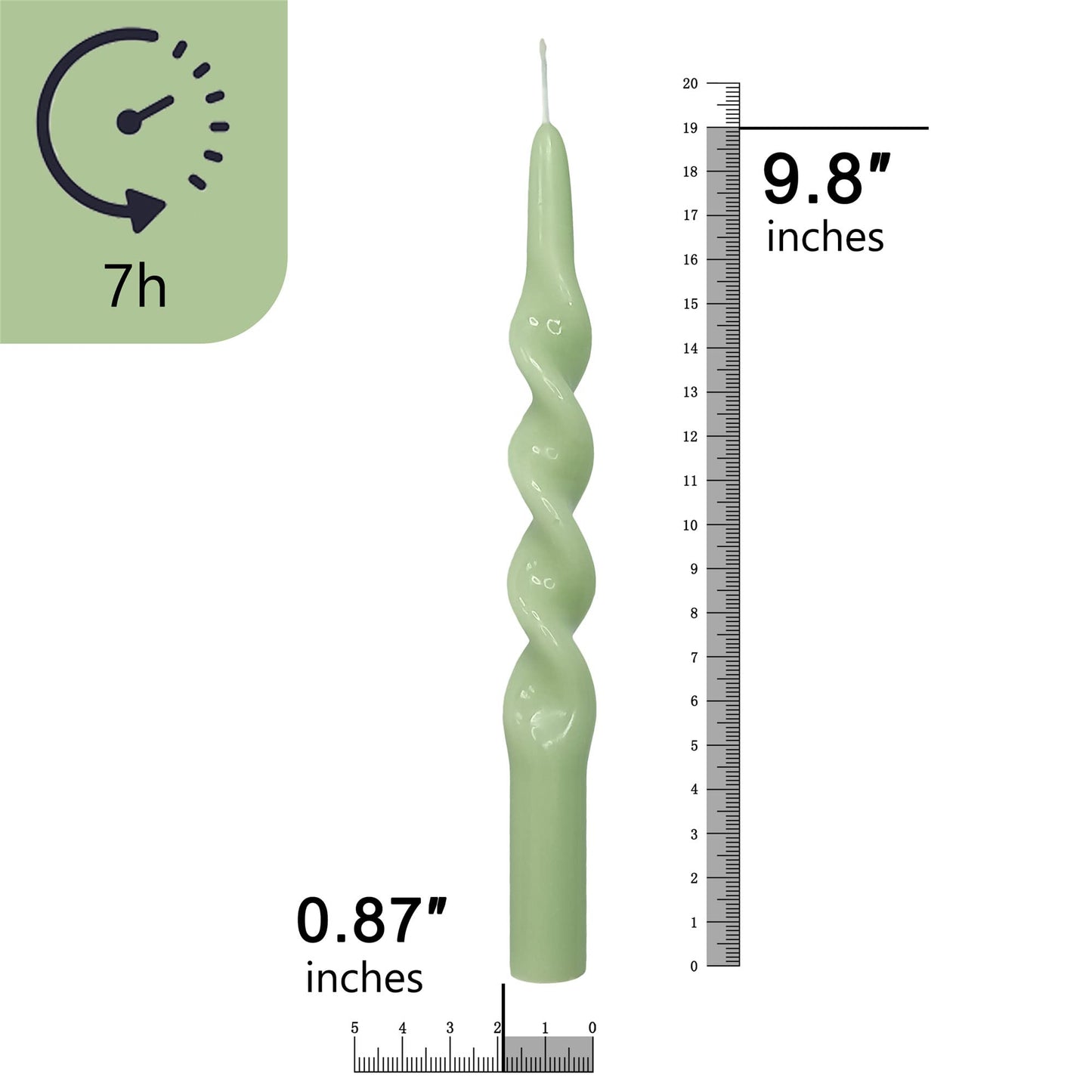 Gedengni Pastel Taper Candle Green Candlesticks - Set of 4 Long Candle Sticks Unique Tapered Candles Twisted Candlestick 10inch Spiral Candle for Home Décor Weddings Women Gifts (1D4PCS-GREEN)