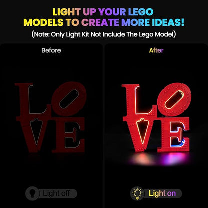 Upgraded Led Light Kit Compatible with Lego Art Love Collectible Building Set Lights Decoration Compatible with Lego 31214 (Model Not Included)