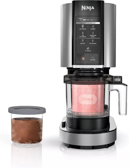 SharkNinja NC301 CREAMi Ice Cream Maker - 7 Custom Frozen Treat Modes, Cloud Silver (Renewed)