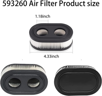 593260 Air Filter - Compatible Lawn Mower Air Cleaner Cartridge for BS Engines | Durable & Efficient