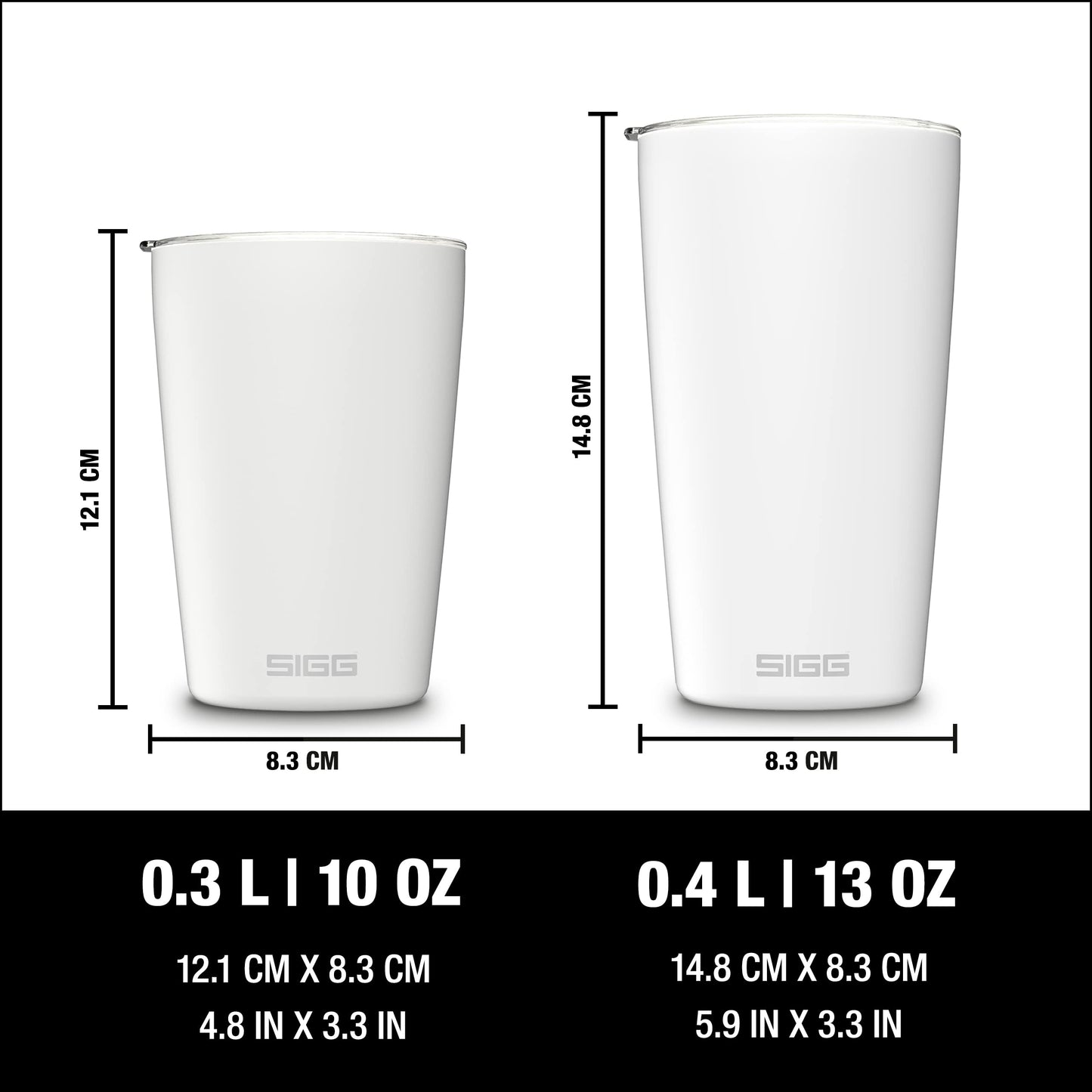 Sigg - Neso Pure Cream Coffee Travel Mug - With Tritan Lid - Dishwasher Safe - Lightweight - BPA Free - 18/8 Stainless Steel - White - 14 Oz