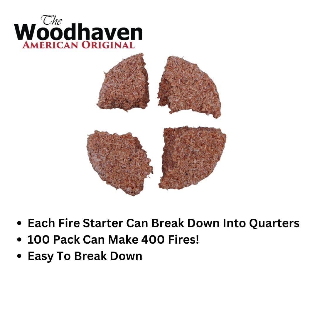Woodhaven Easy Light Firestarters - Made with Natural Cedar Wood (100, Orange)