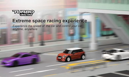 1:76 Turbo Racing Scale RC Sport Car Table Racing Remote Control Mini Model Car Full Proportional RTR Kit Toys (Baoma mini-red)